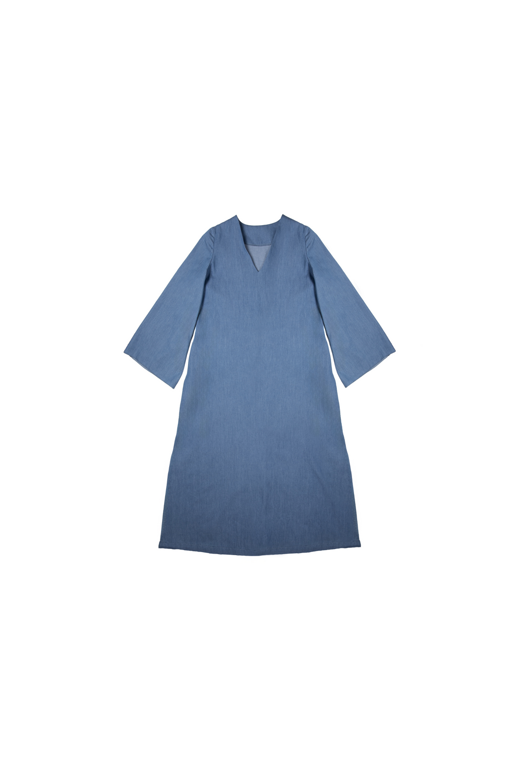 V-NECK DENIM Dress by Clan Upstairs Private Label