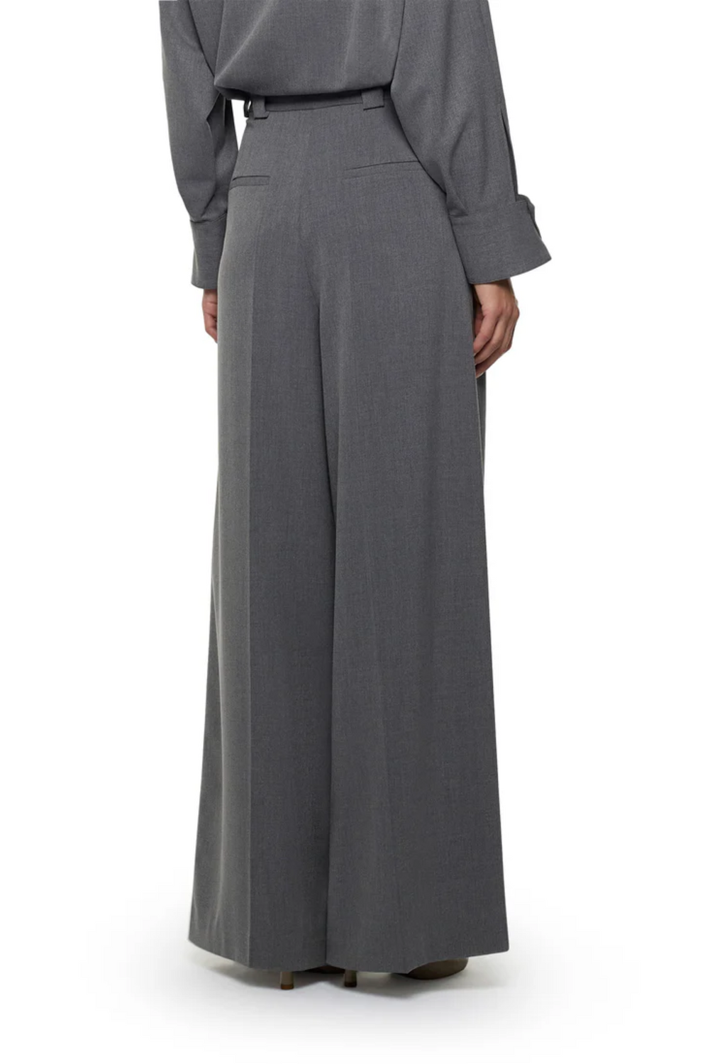 WIDE PLEATED GRAPHITE Trousers by Simona Corsellini