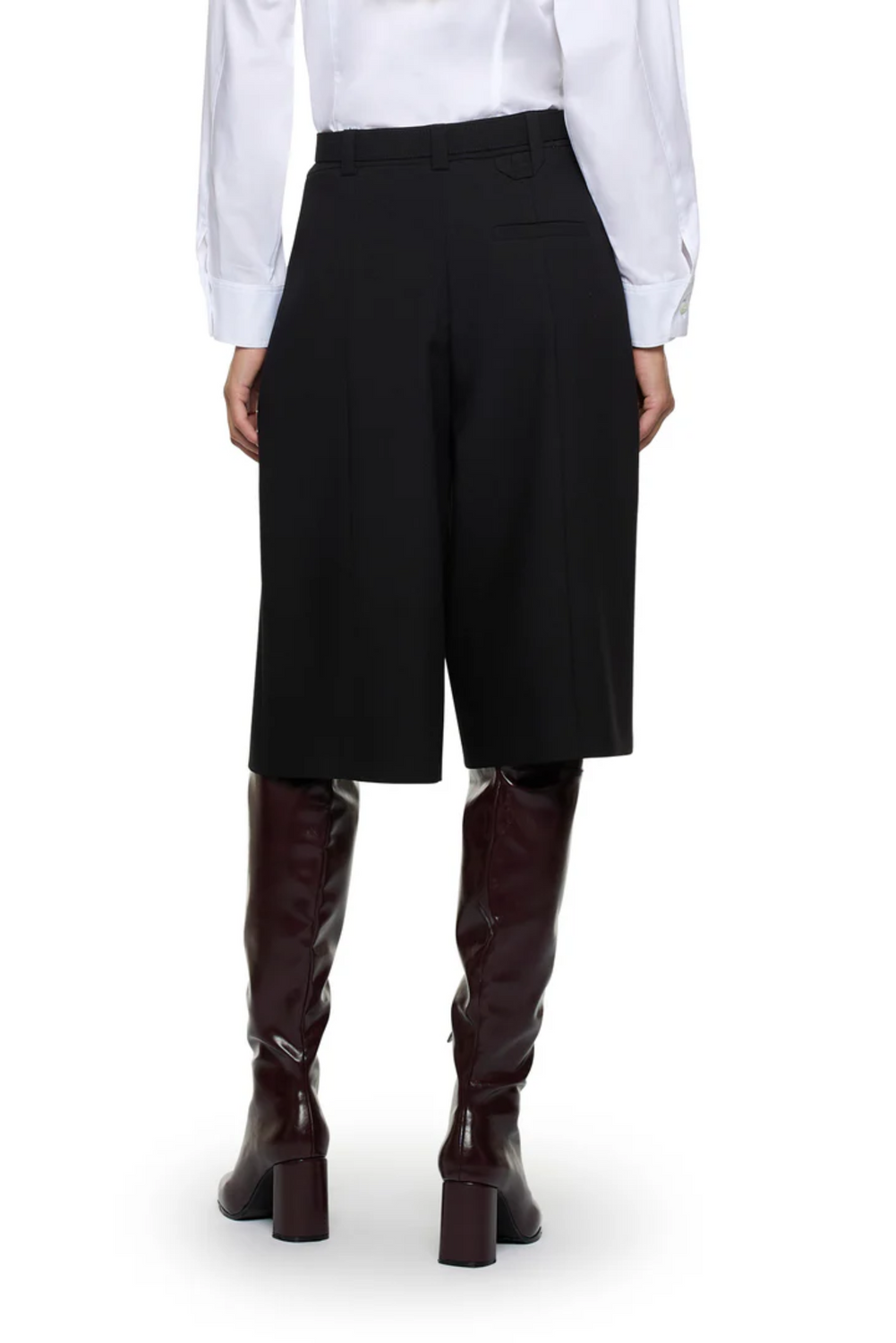 CROPPED WITH WAISTBAND NERO Trousers by Simona Corsellini