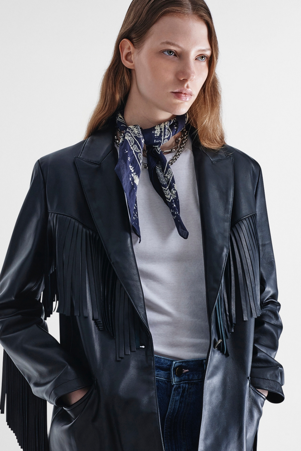 BLACK NAPPA LEATHER 000AIS Blazer by Washington Dee Cee
