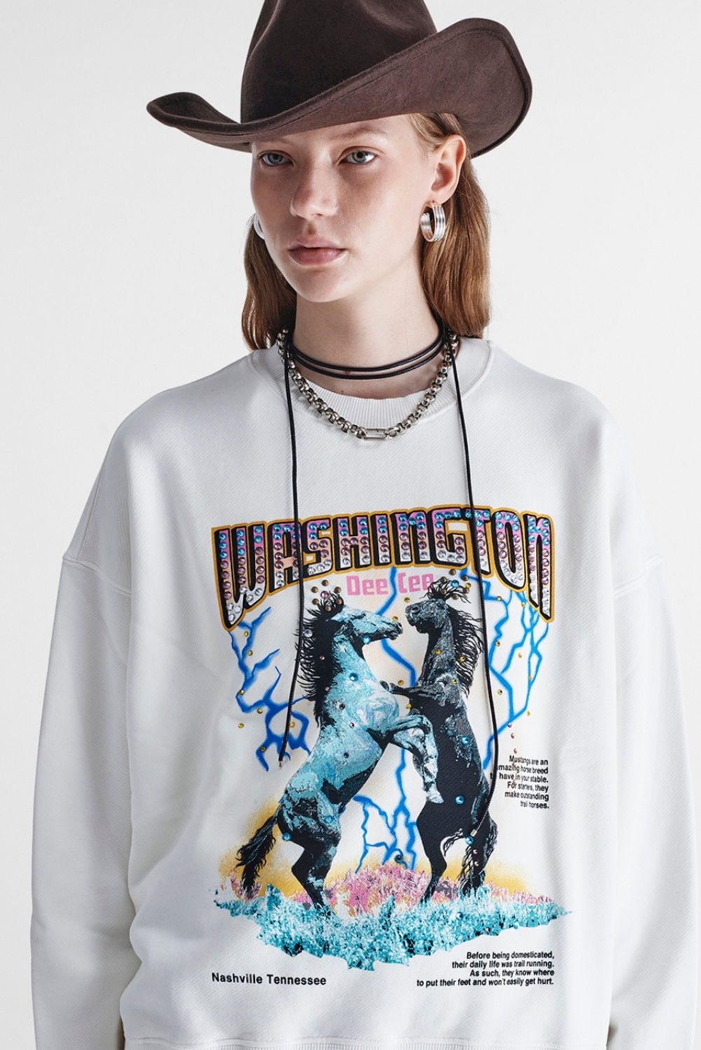 WHITE WDC 000AIS Sweatshirt by Washington Dee Cee