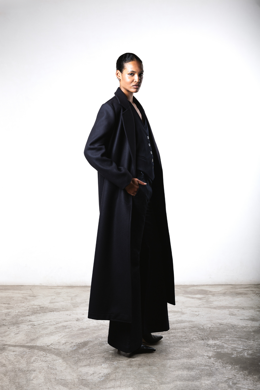 STEFANI NAVY Coat by Clan Upstairs Private Label