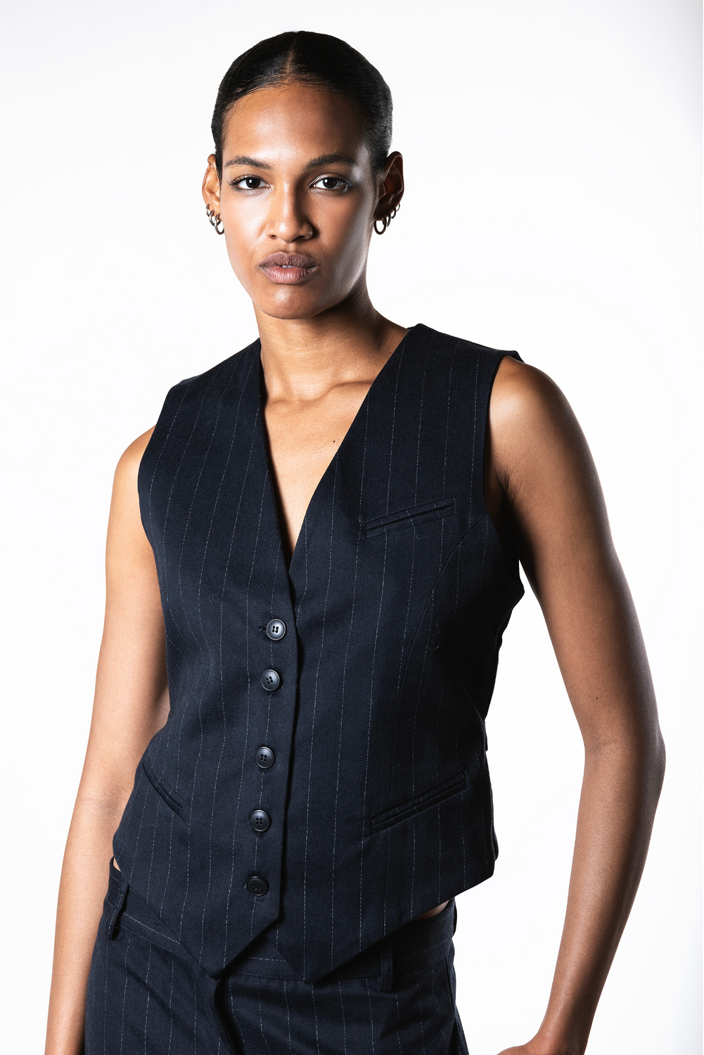 LOLA G/BLU Gilet by Clan Upstairs Private Label