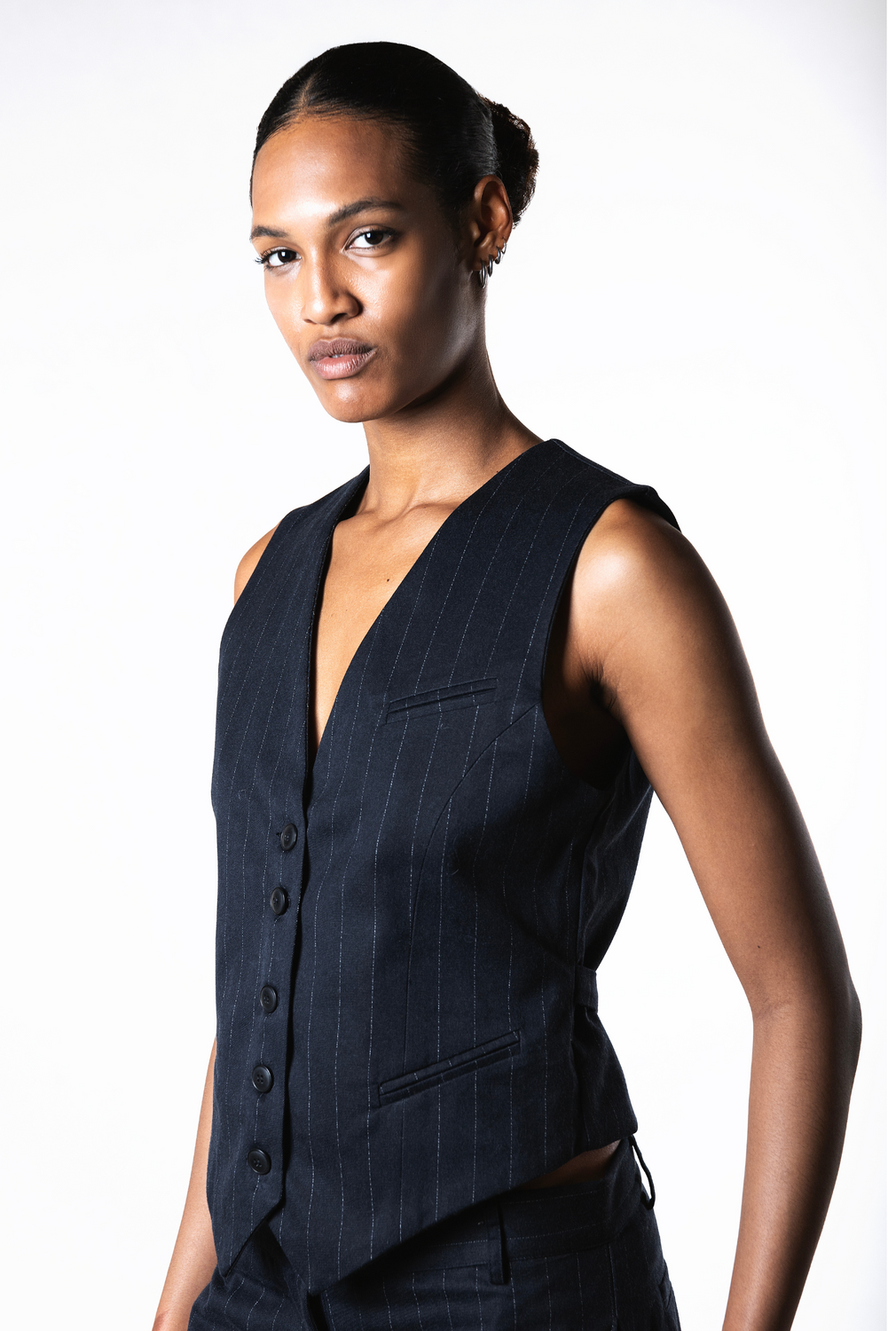 LOLA G/BLU Gilet by Clan Upstairs Private Label