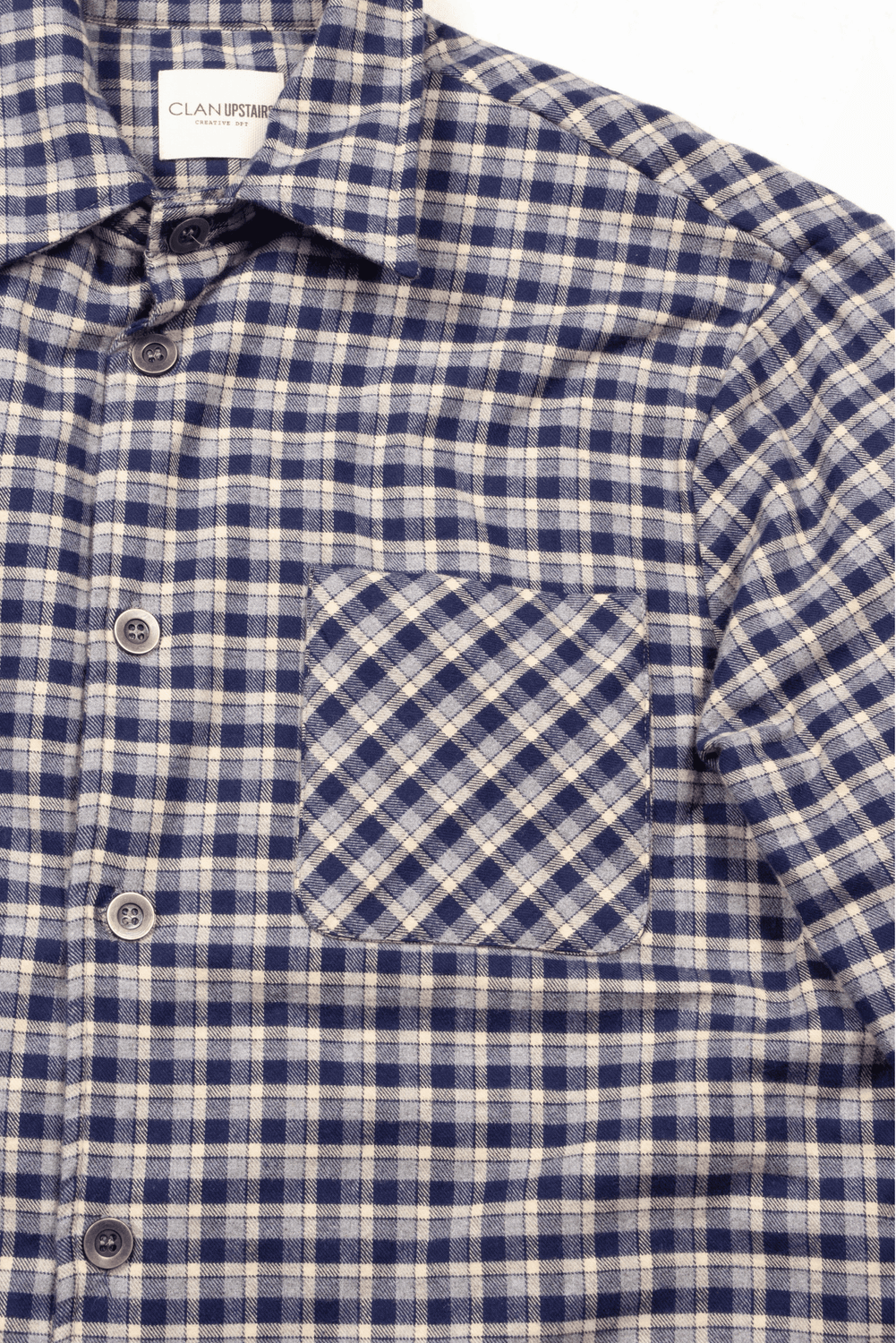 FUMI WOOL C/BLU Shirt by Clan Upstairs Private Label