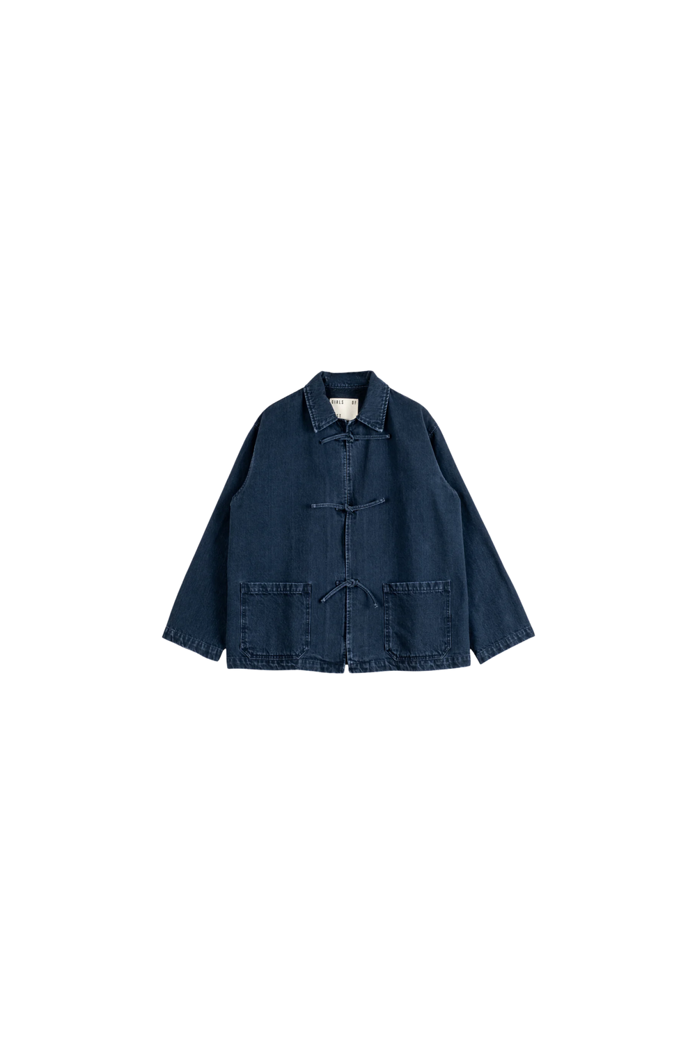 LONG WORKER JACKET WITH TIES BLUE by EAT DUST