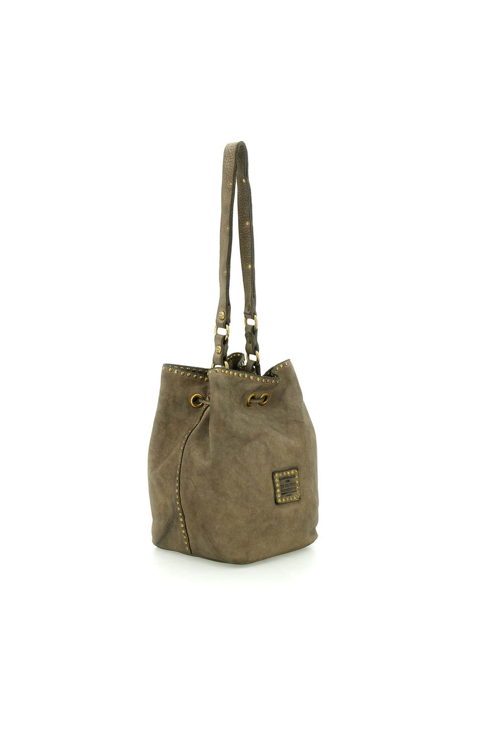 VERA GREY STUDDED bucket bag by Campomaggi