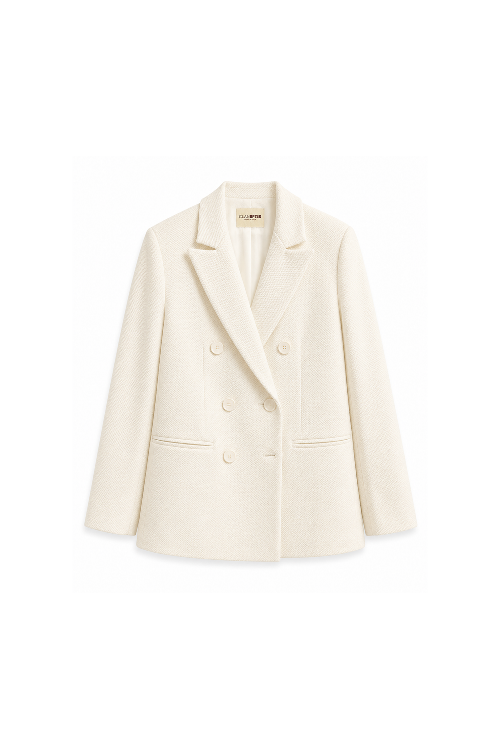 AMELIA DOUBLE BREASTED BLAZER WHITE by Clan Upstairs Private Label