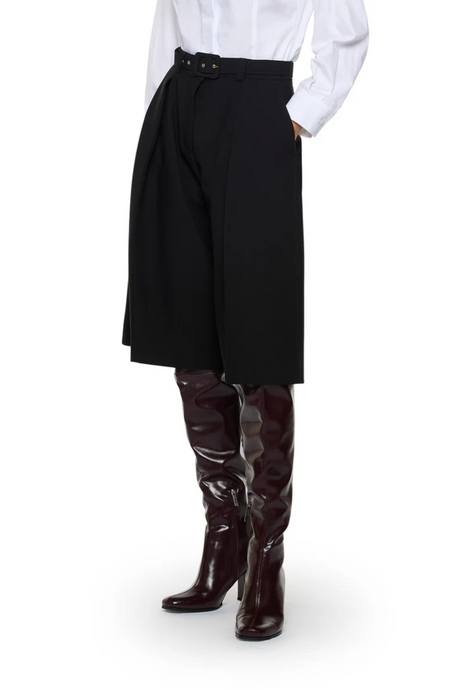 CROPPED WITH WAISTBAND NERO Trousers by Simona Corsellini