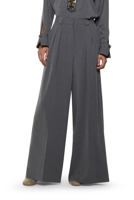 WIDE PLEATED GRAPHITE Trousers by Simona Corsellini