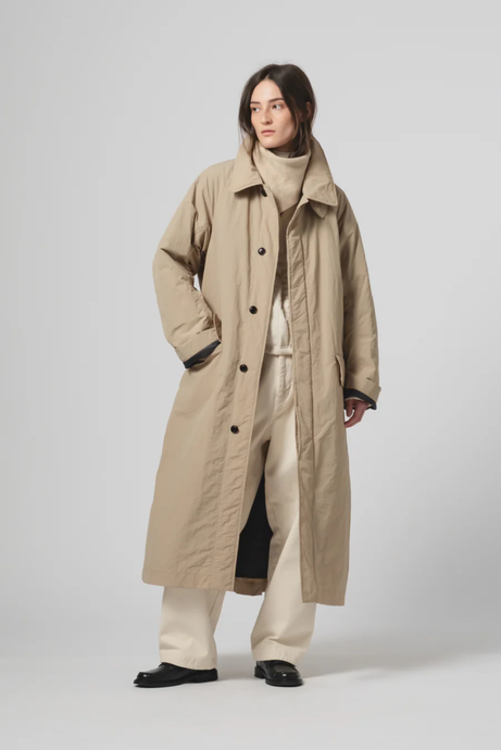 PADDED NYLON MILITARY OYSTER Trench Coat by Eat Dust