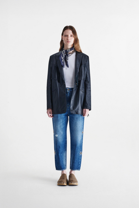 BLACK NAPPA LEATHER 000AIS Blazer by Washington Dee Cee