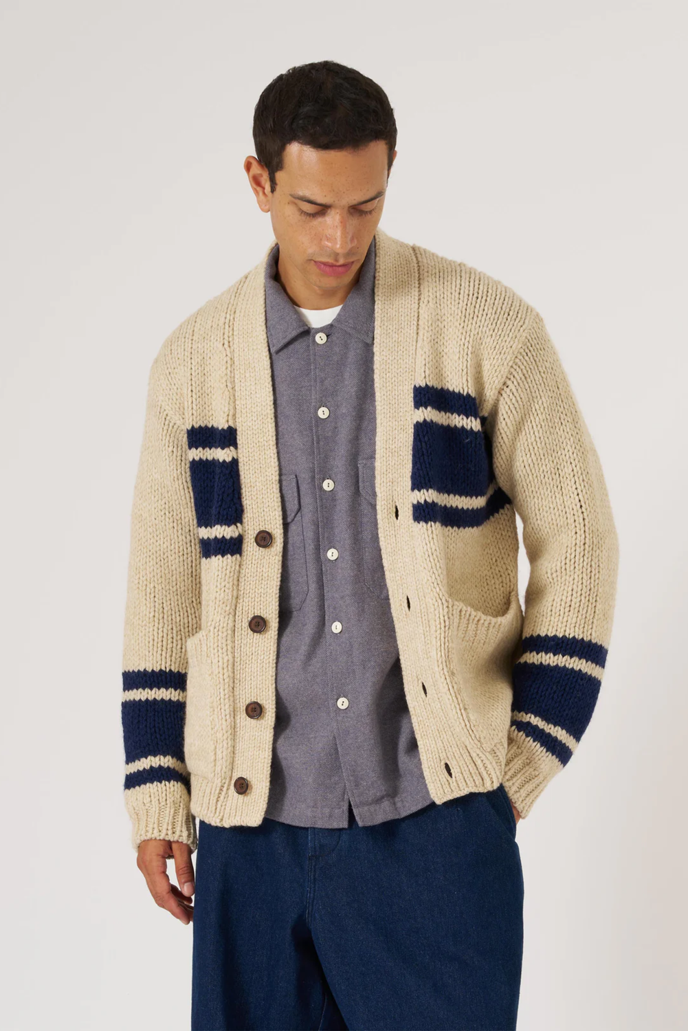 LANGDALE SAND Cardigan by Universal Works