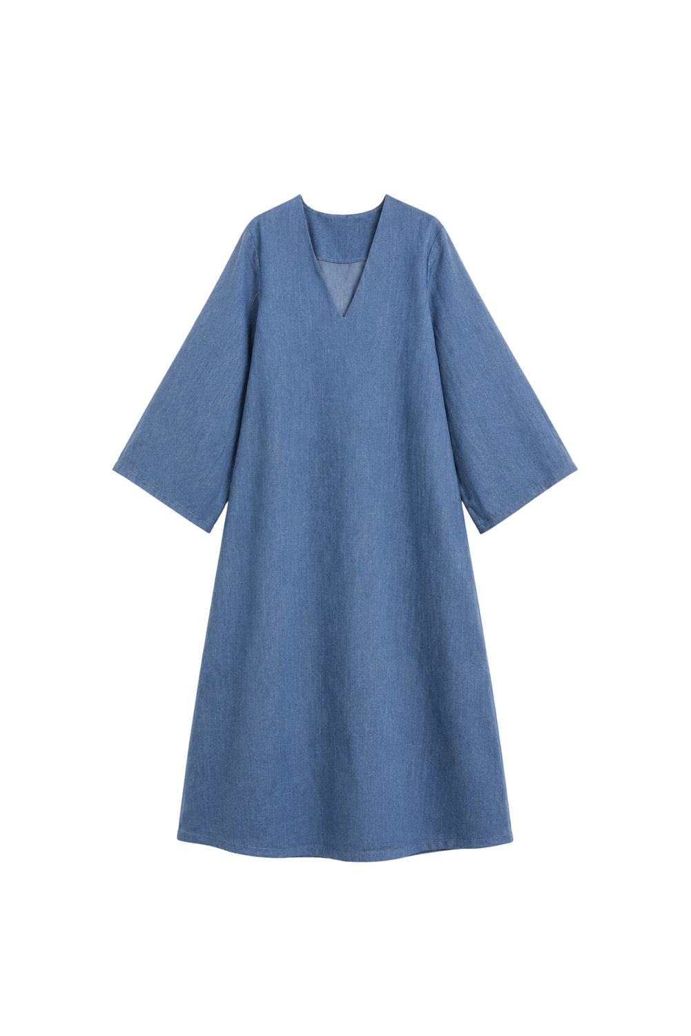 V-NECK DENIM Dress by Clan Upstairs Private Label