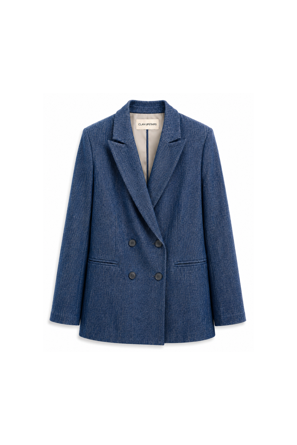 AMELIA DOUBLE BREASTED BLAZER DENIM by Clan Upstairs Private Label
