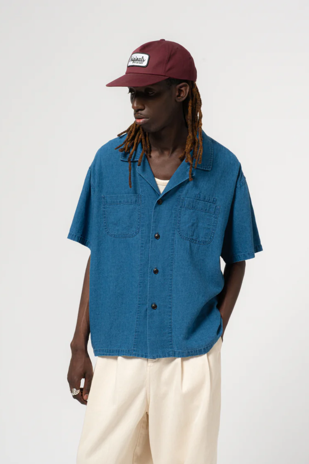 ALOHA LINEN BLUE Shirt by Eat Dust