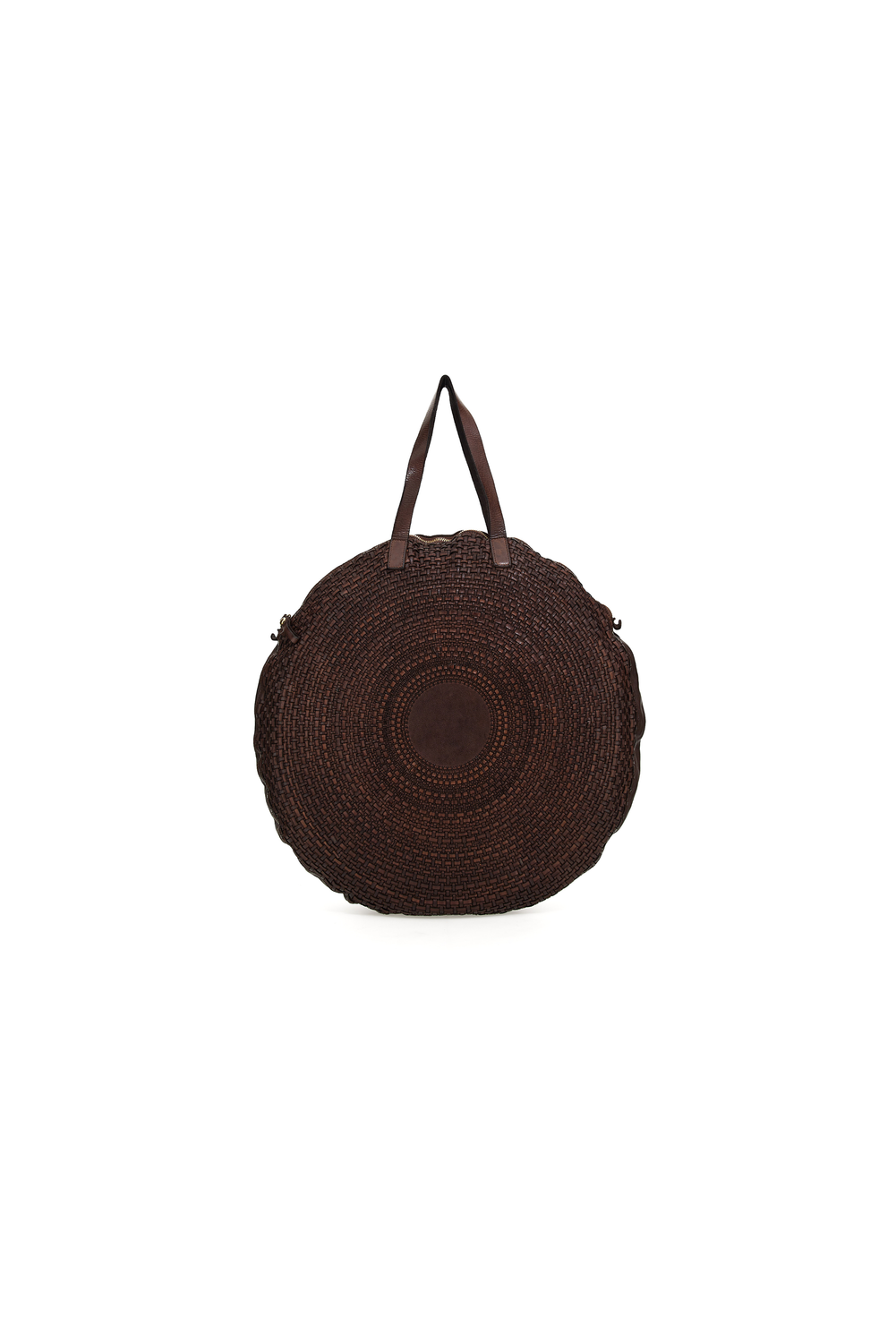 TONDA MAXI BROWN WOVEN shoulder bag by Campomaggi