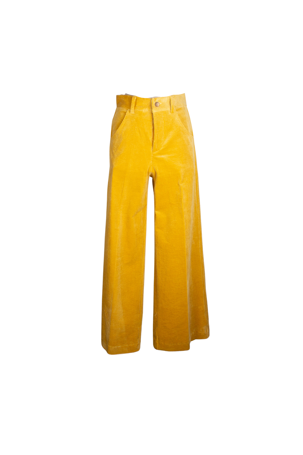 KLELIA CORDUROY GIALLO Trousers by Clan Upstairs Private Label