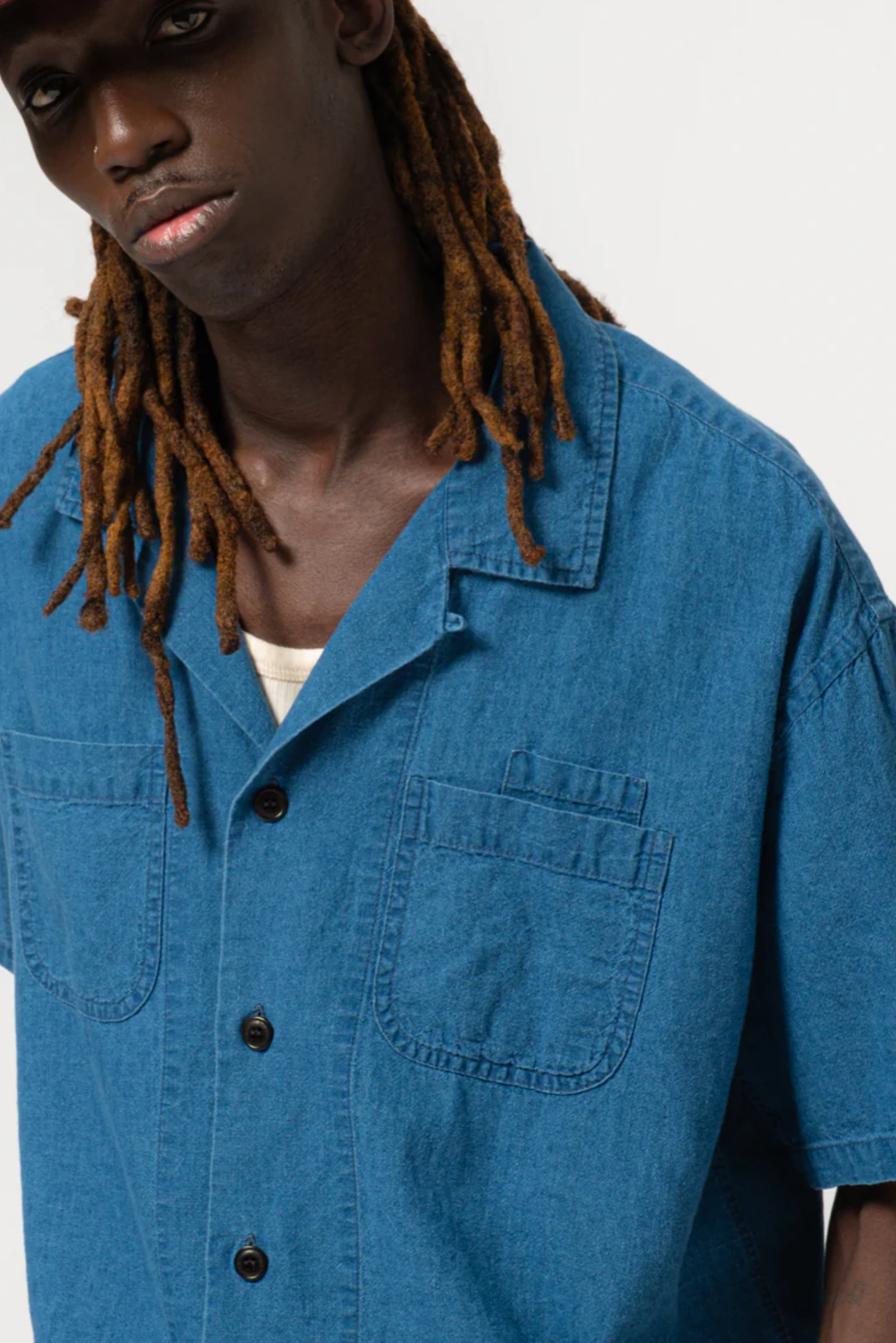 ALOHA LINEN BLUE Shirt by Eat Dust