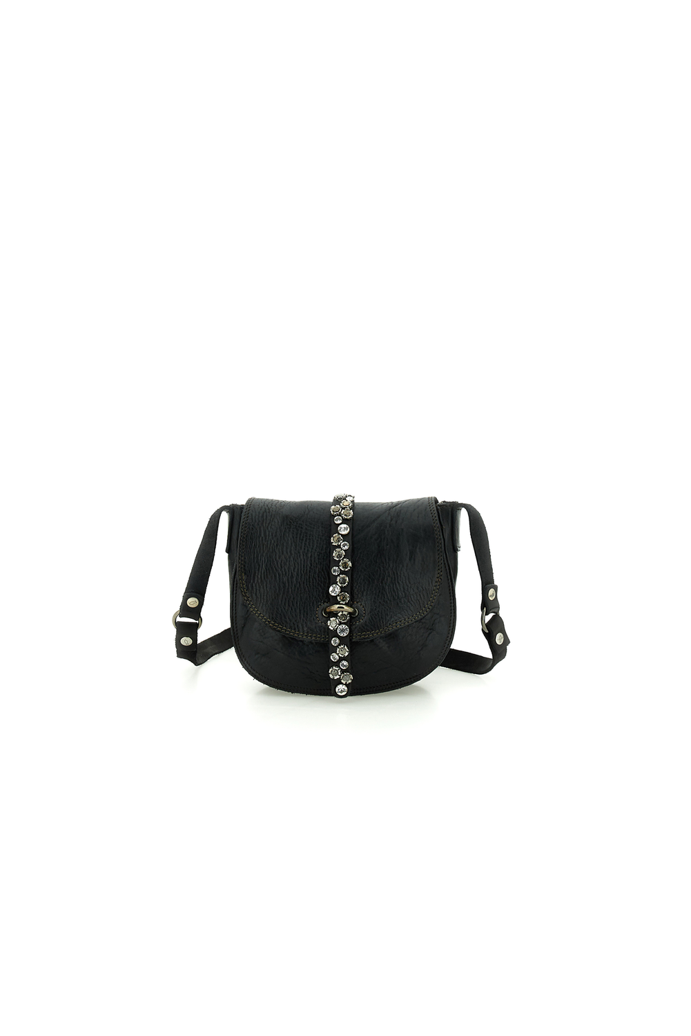 LINDA BLACK SADDLE cross body bag by Campomaggi
