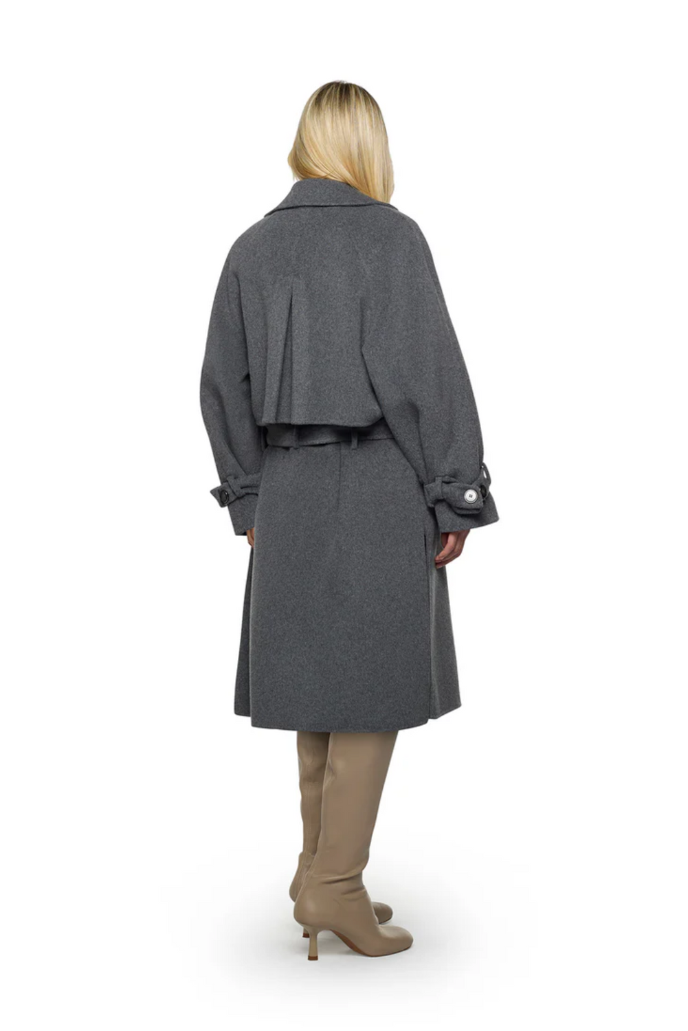 TRENCH IN DOUBLE CLOTH LIGHT GRAPHITE Coat by Simona Corsellini