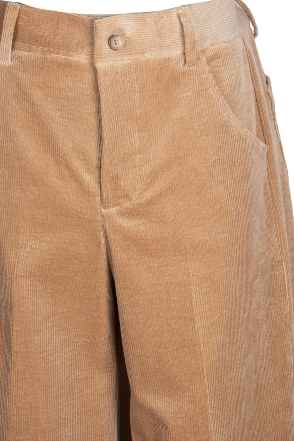 KLELIA CORDUROY BEIGE Trousers by Clan Upstairs Private Label