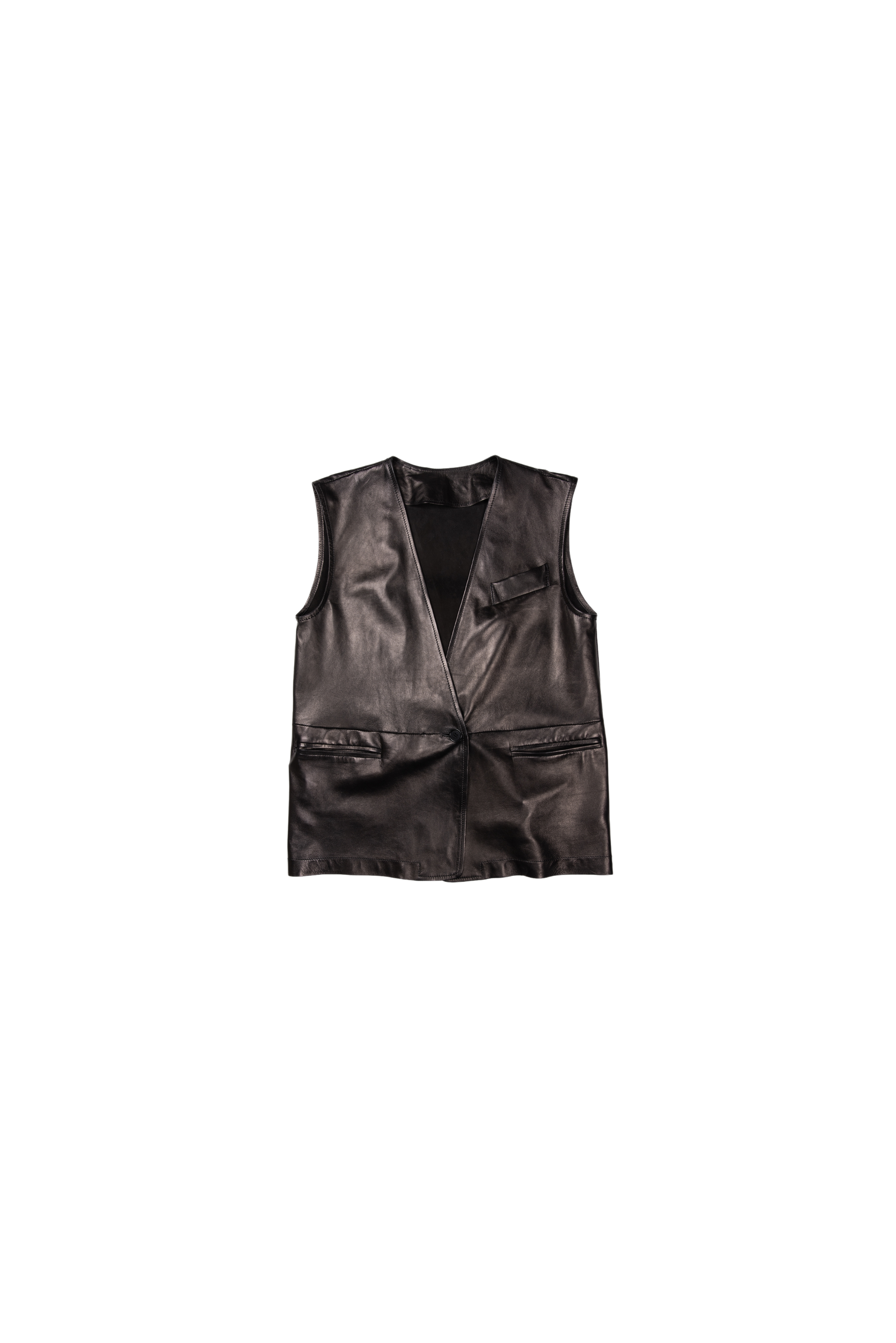 Leather Gilet by Clan Upstairs Private Label