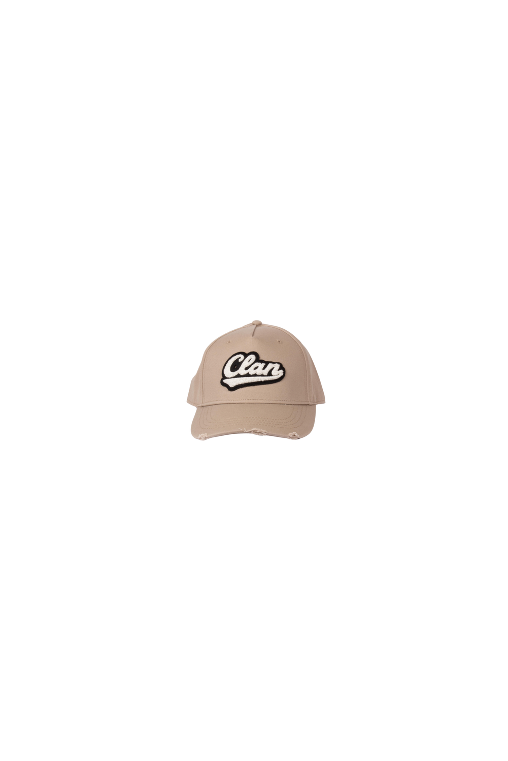 'CLAN' LOGO BEIGE Baseball Cap by Clan Upstairs Private Label