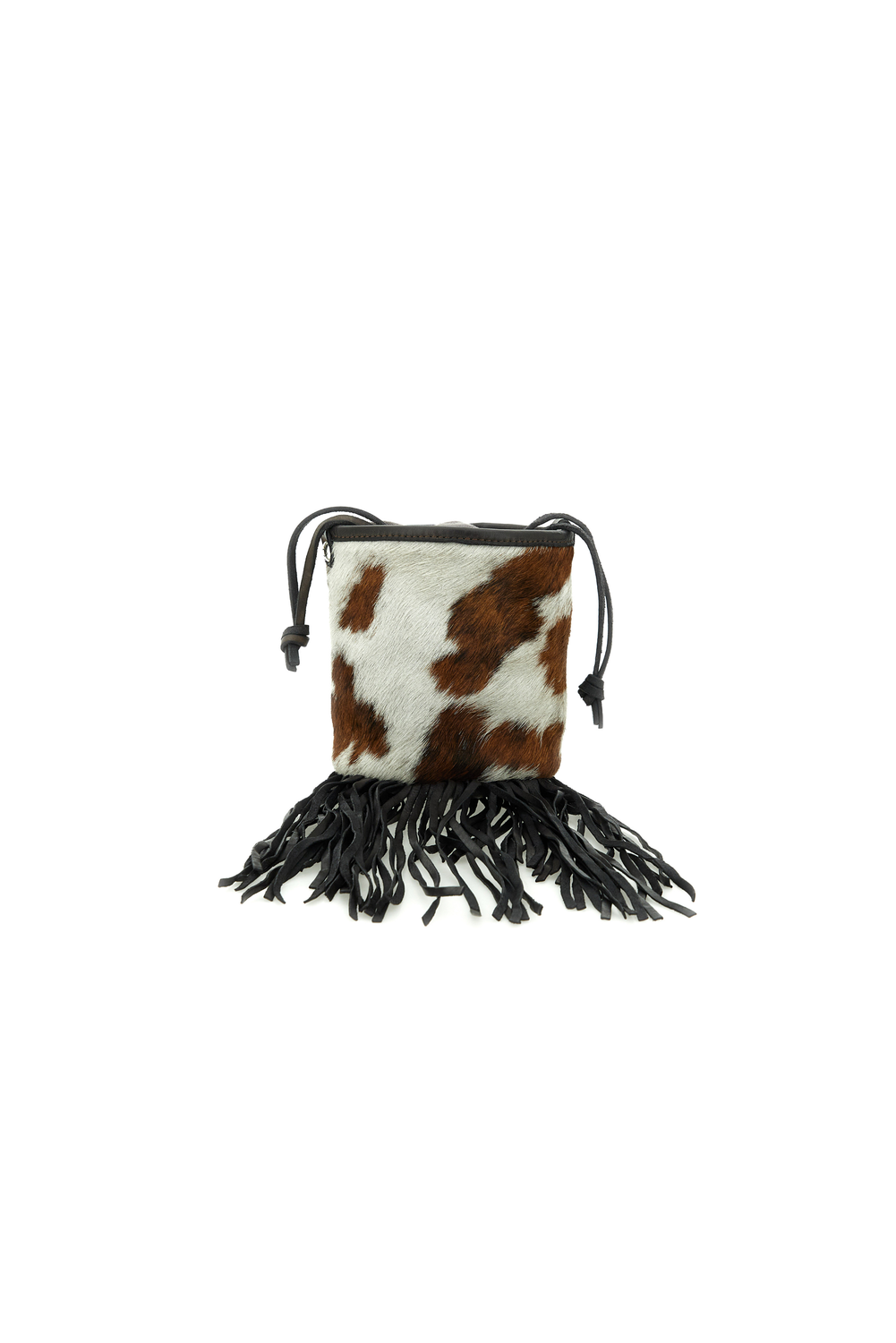 MOANA PONY HAIR FRINGED bucket cross body bag by Campomaggi