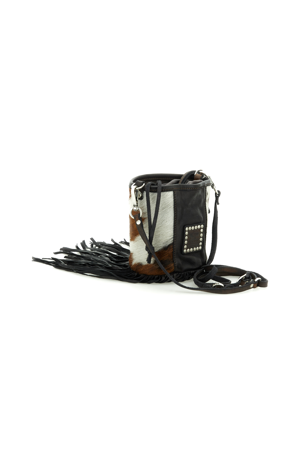 MOANA PONY HAIR FRINGED bucket cross body bag by Campomaggi