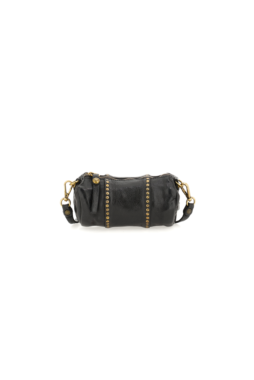 LICIA BLACK STUDDED crossbody barrel bag by Campomaggi