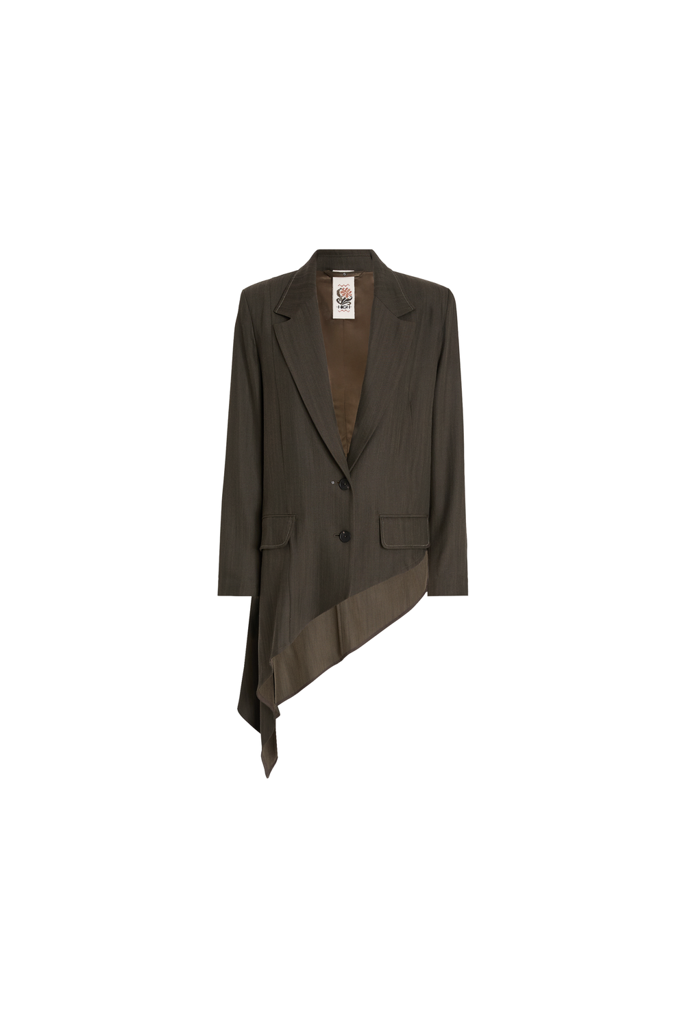 SNOWFALL ASYMMETRIC BLAZER GREEN by HIGH