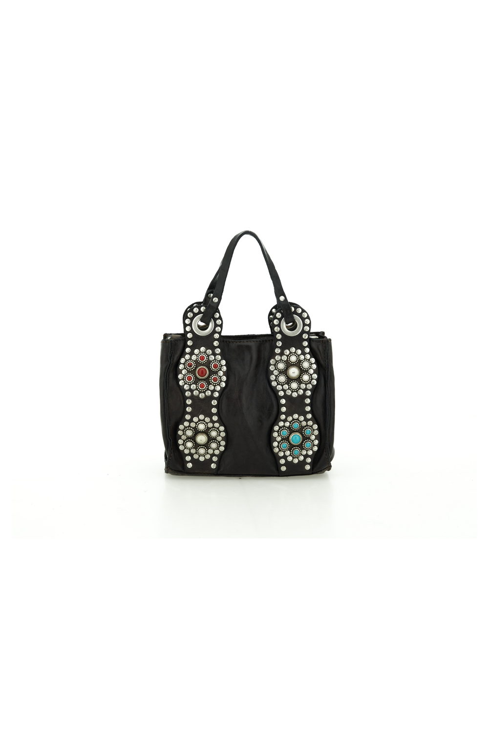 DAFNE BLACK STUDDED handbag by Campomaggi