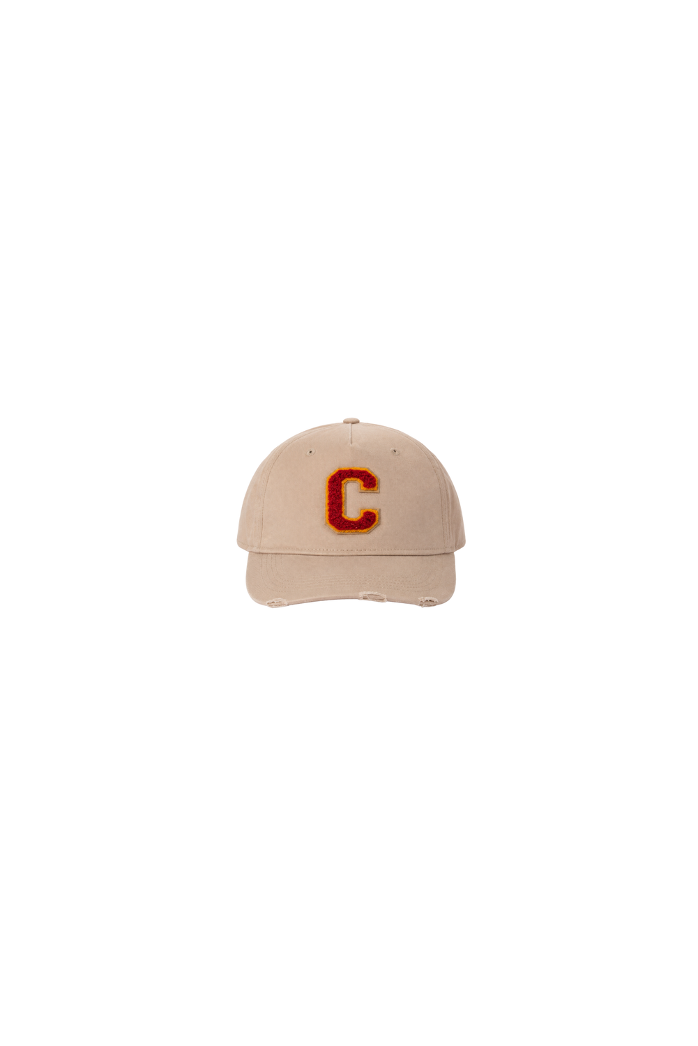 'C' LOGO BASEBALL HAT BEIGE/R by Clan Upstairs Private Label
