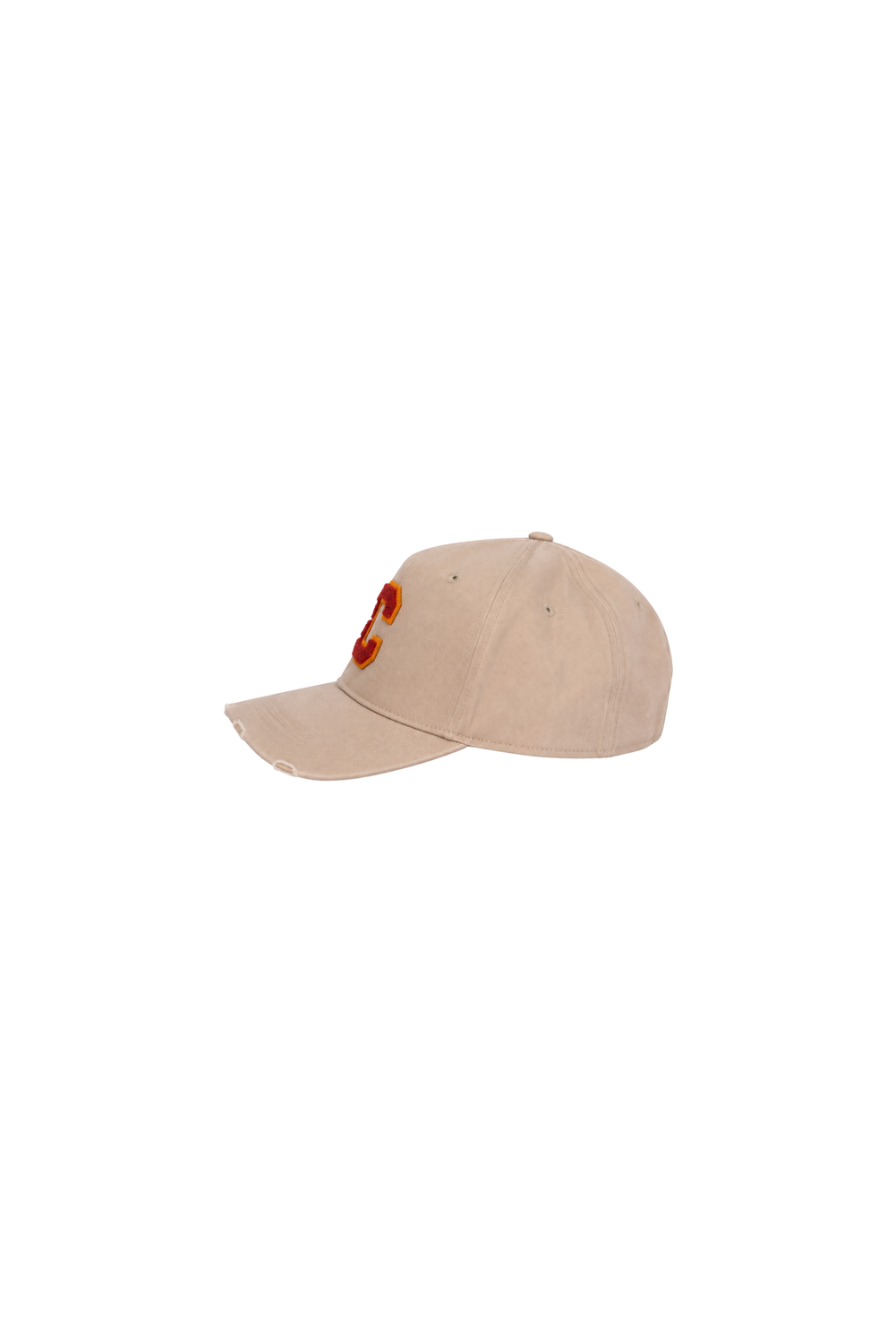 'C' LOGO BASEBALL HAT BEIGE/R by Clan Upstairs Private Label