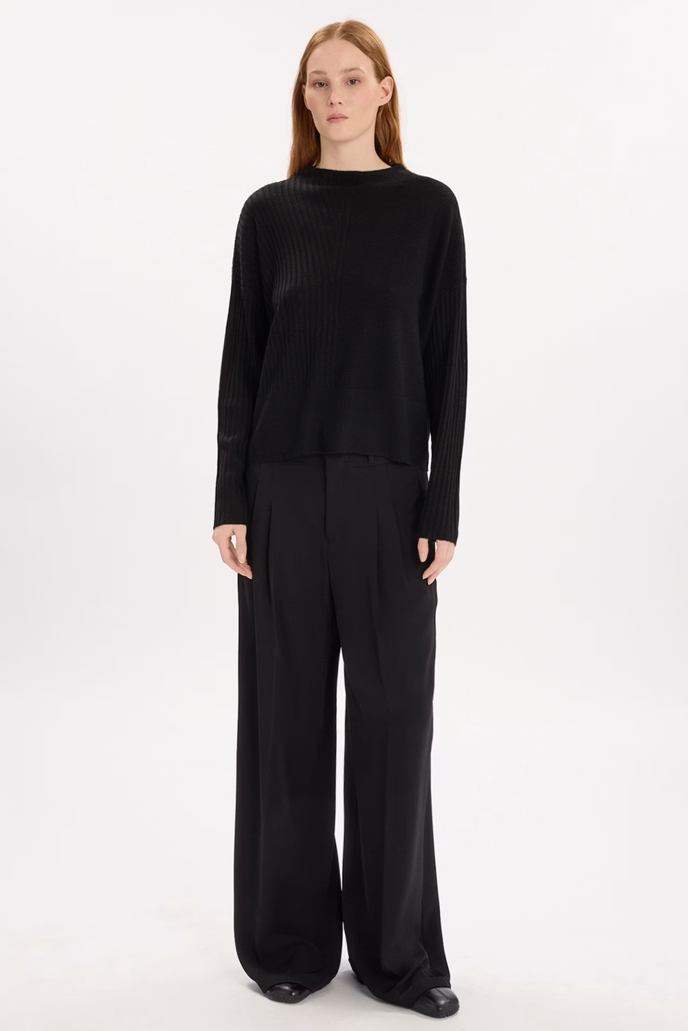 JACKIE WIDE-LEG TROUSERS BLACK by HIGH TECH