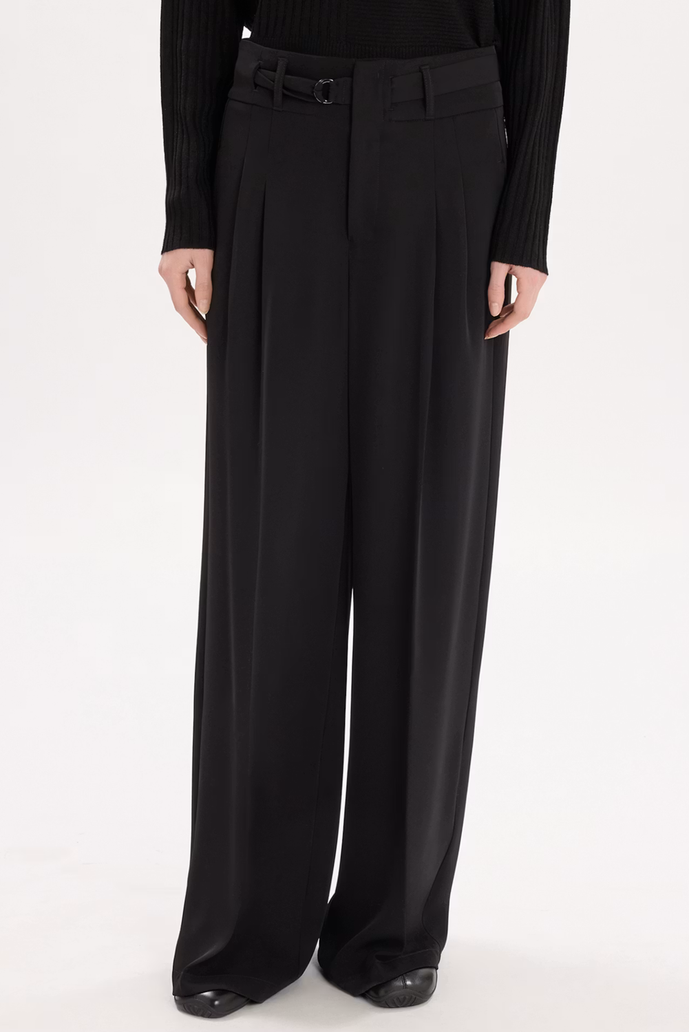 JACKIE WIDE-LEG TROUSERS BLACK by HIGH TECH