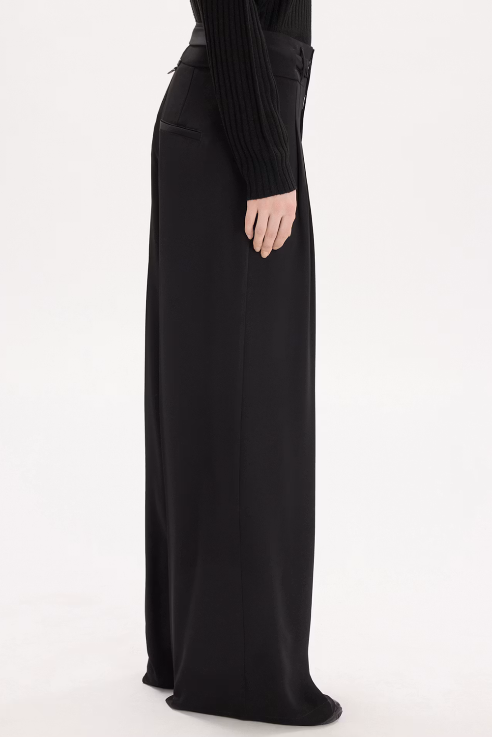 JACKIE WIDE-LEG TROUSERS BLACK by HIGH TECH