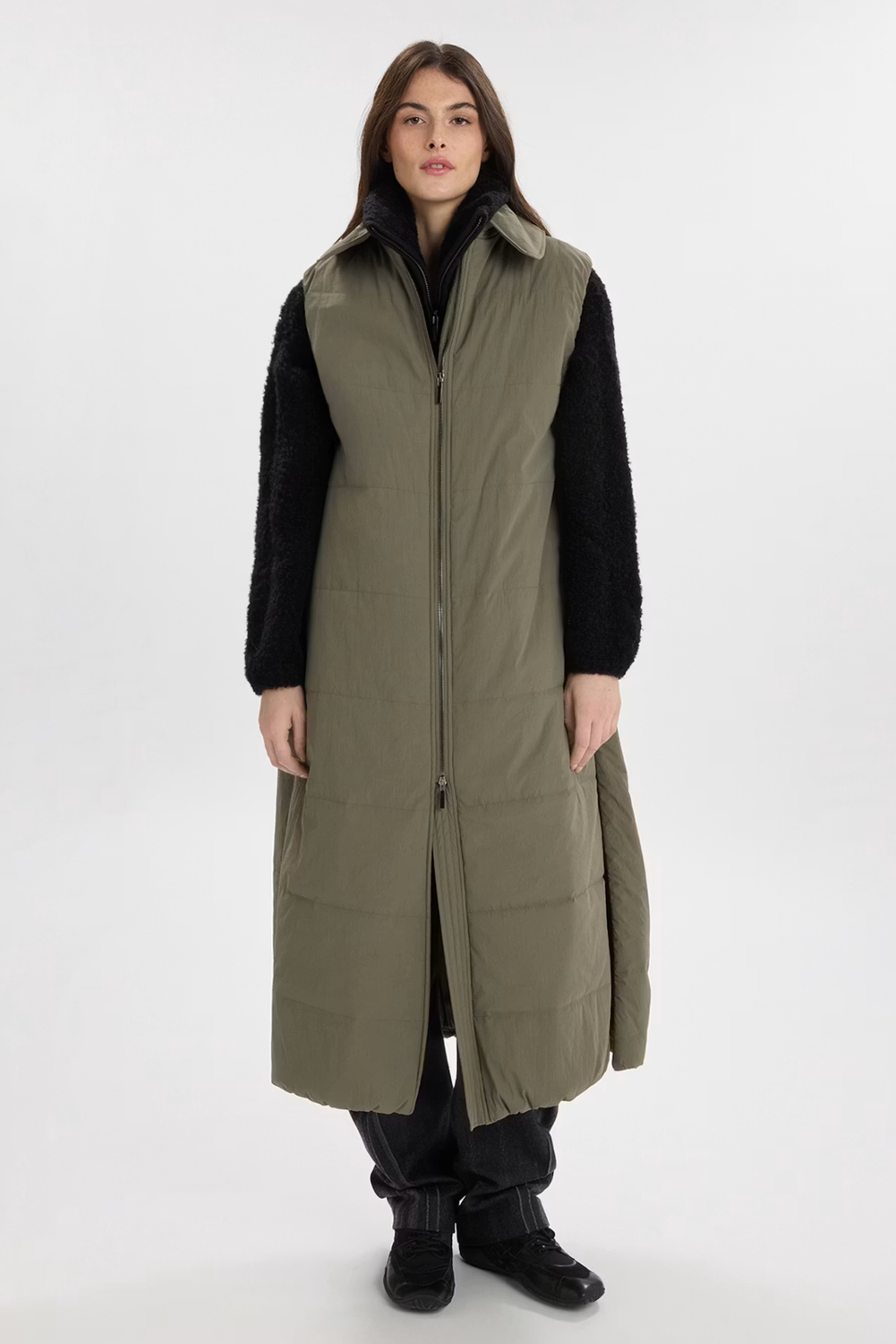 SHRED LONG GILET GREEN by HIGH LAB