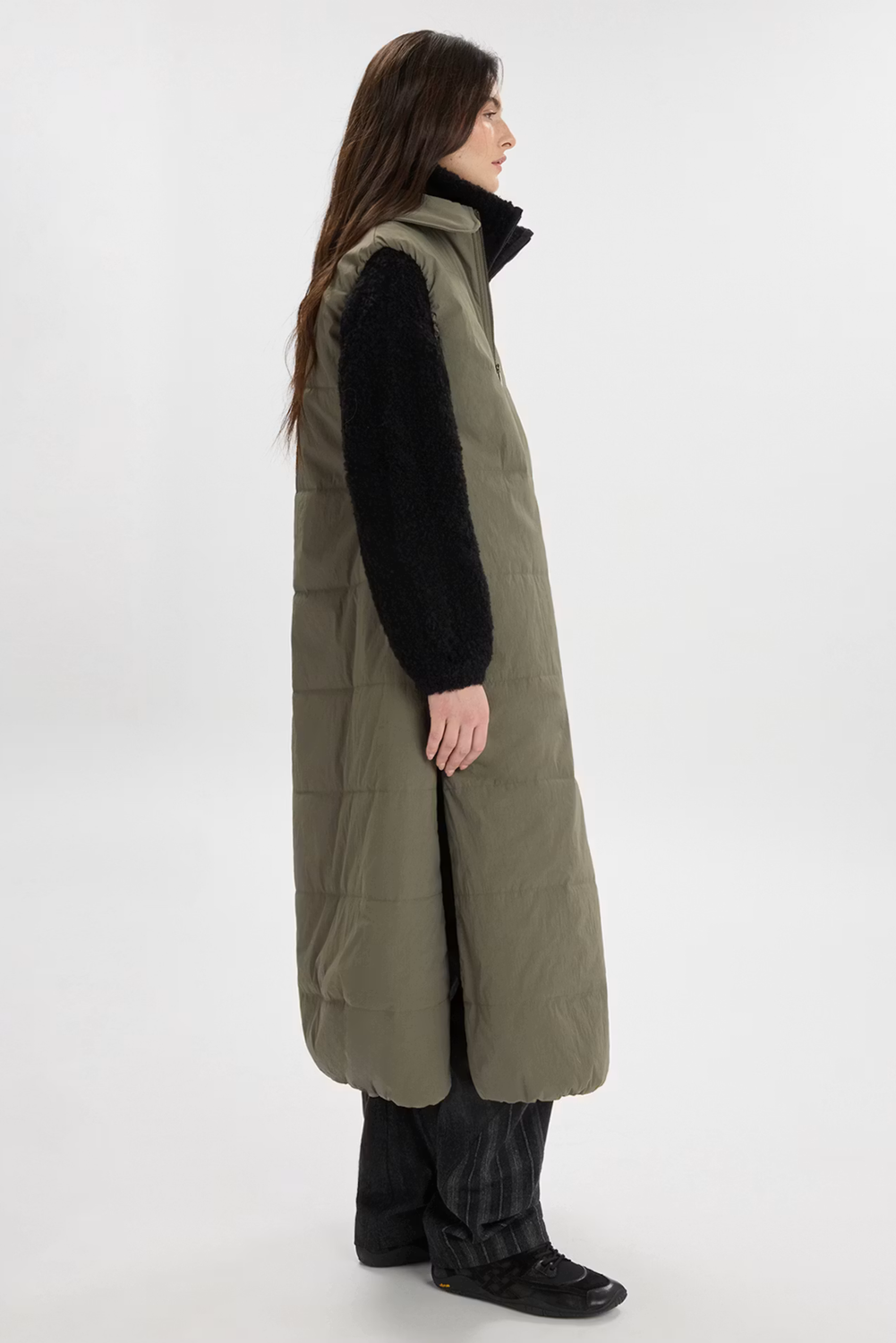 SHRED LONG GILET GREEN by HIGH LAB