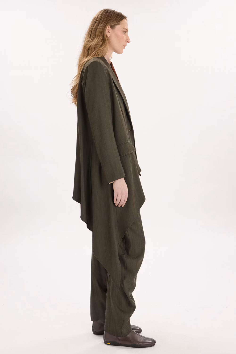 SNOWFALL ASYMMETRIC BLAZER GREEN by HIGH