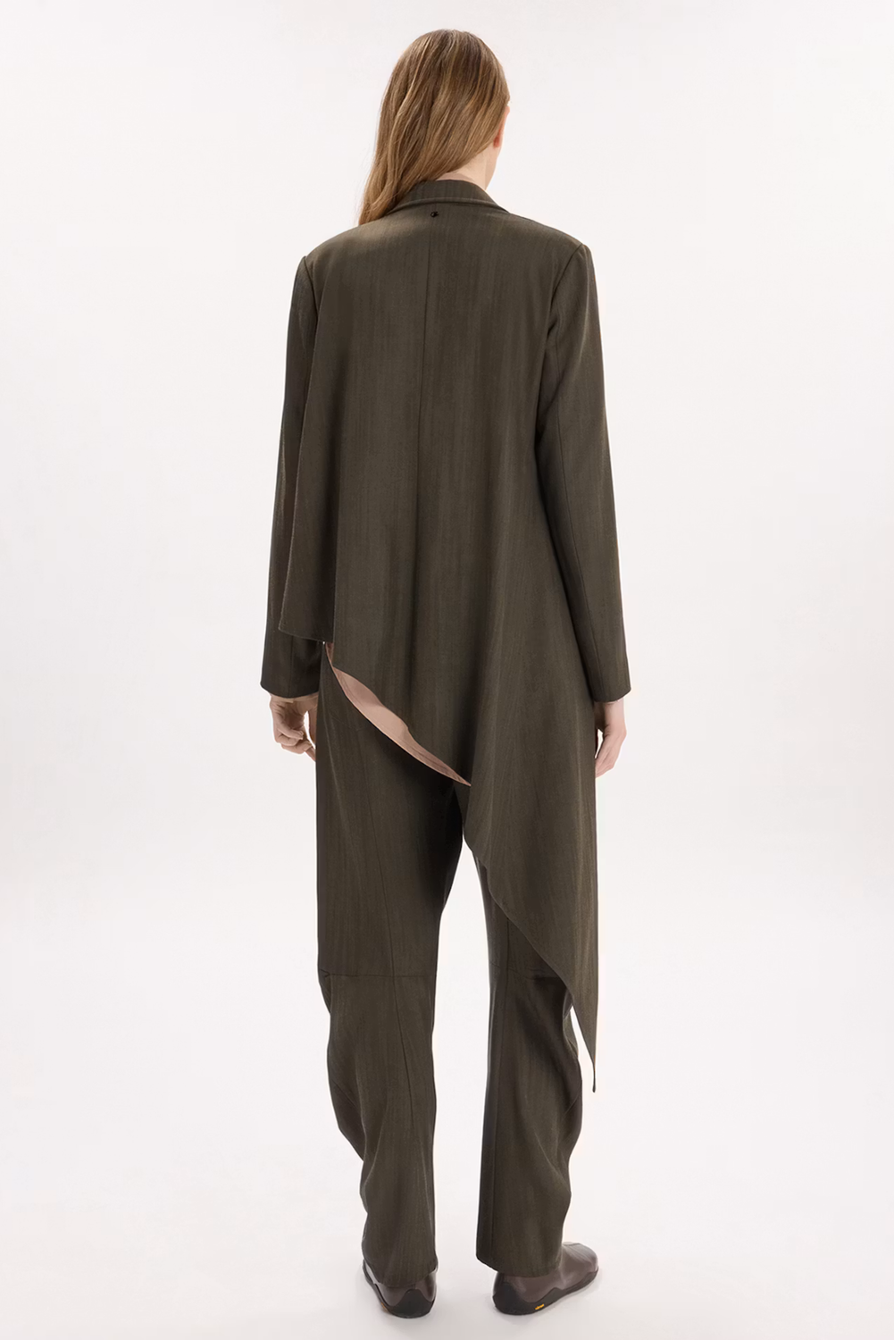 SNOWFALL ASYMMETRIC BLAZER GREEN by HIGH