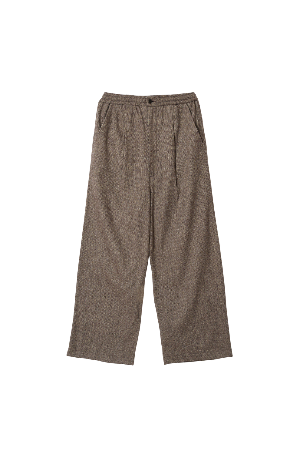Brown Wool Herringbone Gillespie Pant by Universal Works