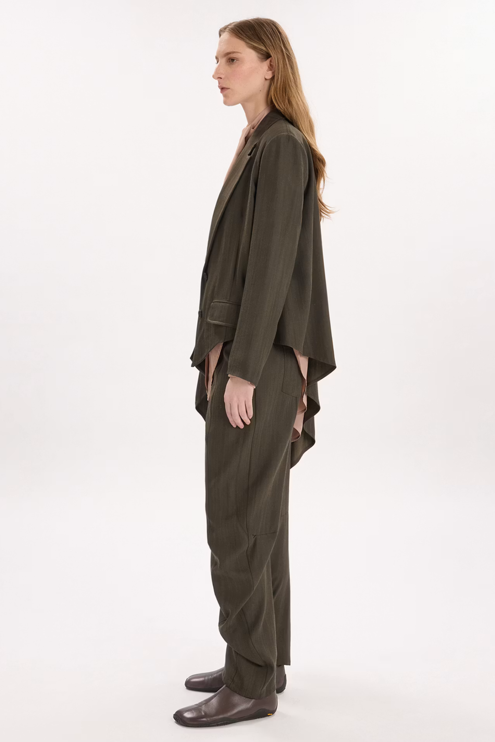 SNOWFALL ASYMMETRIC BLAZER GREEN by HIGH