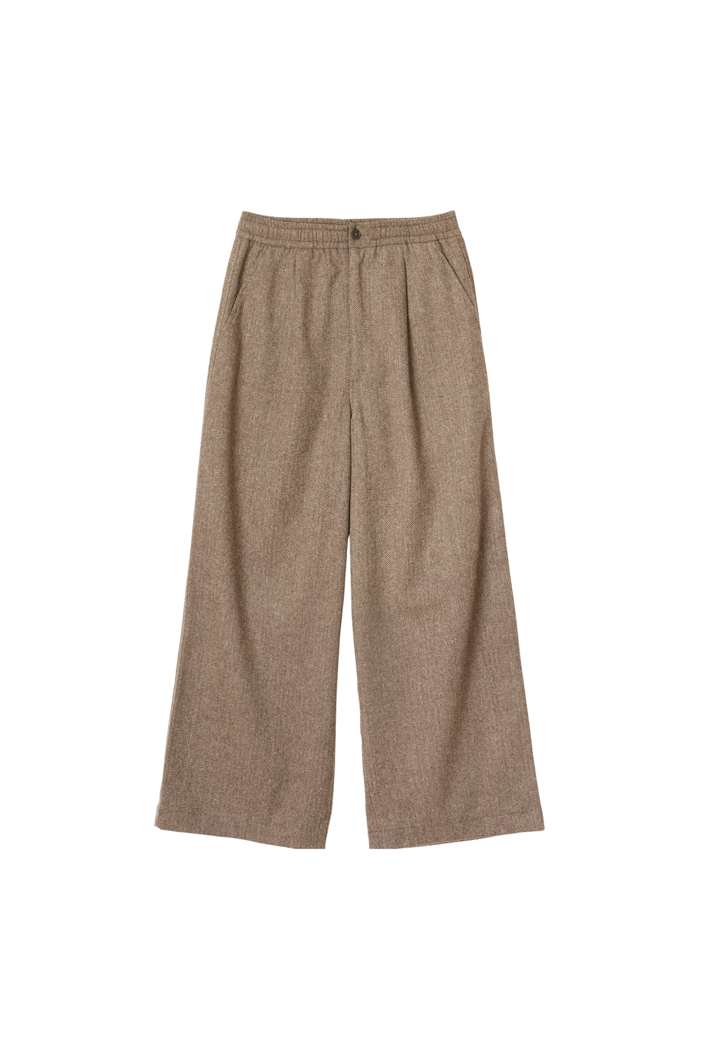 Brown Wool Herringbone Gillespie Pant by Universal Works