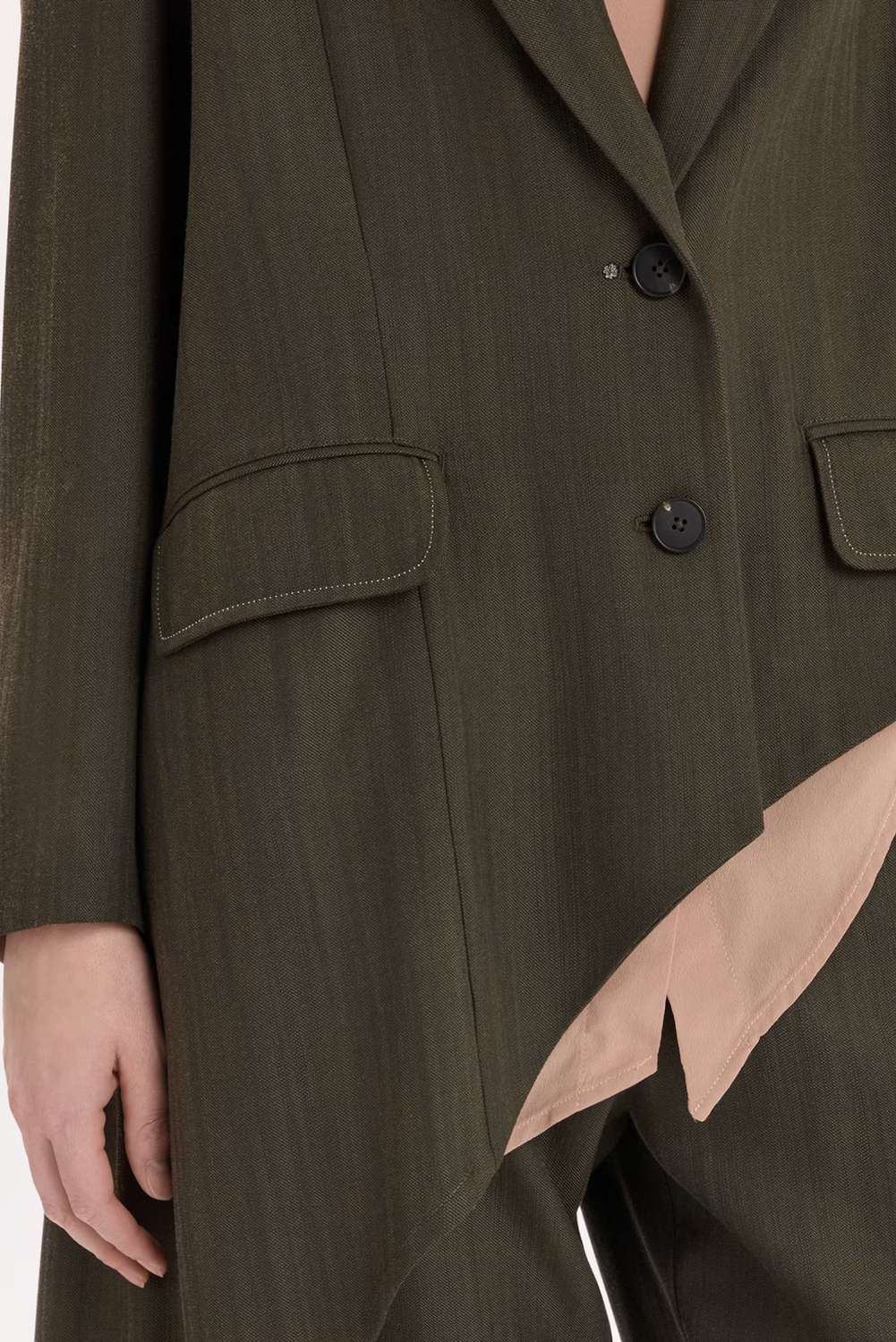 SNOWFALL ASYMMETRIC BLAZER GREEN by HIGH