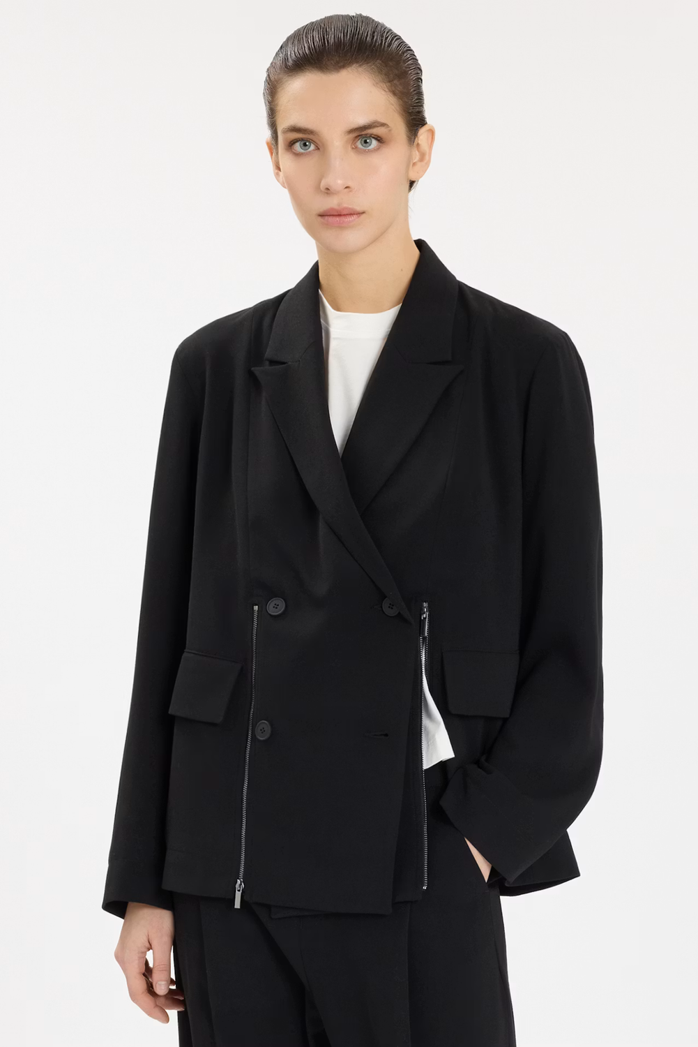 FRAZZLE DOUBLE-BREASTED BLAZER by HIGH LAB
