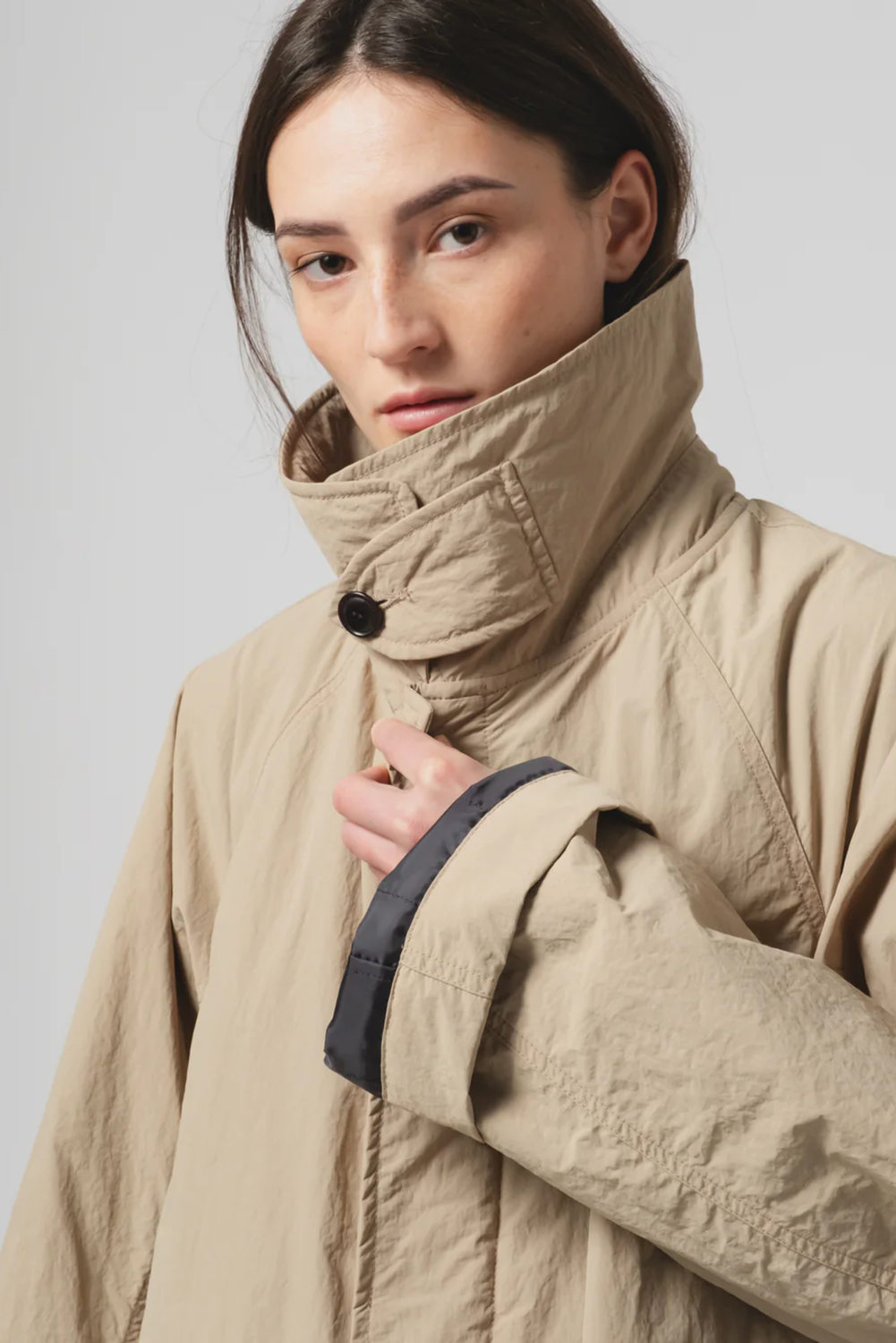 PADDED NYLON MILITARY OYSTER Trench Coat by Eat Dust