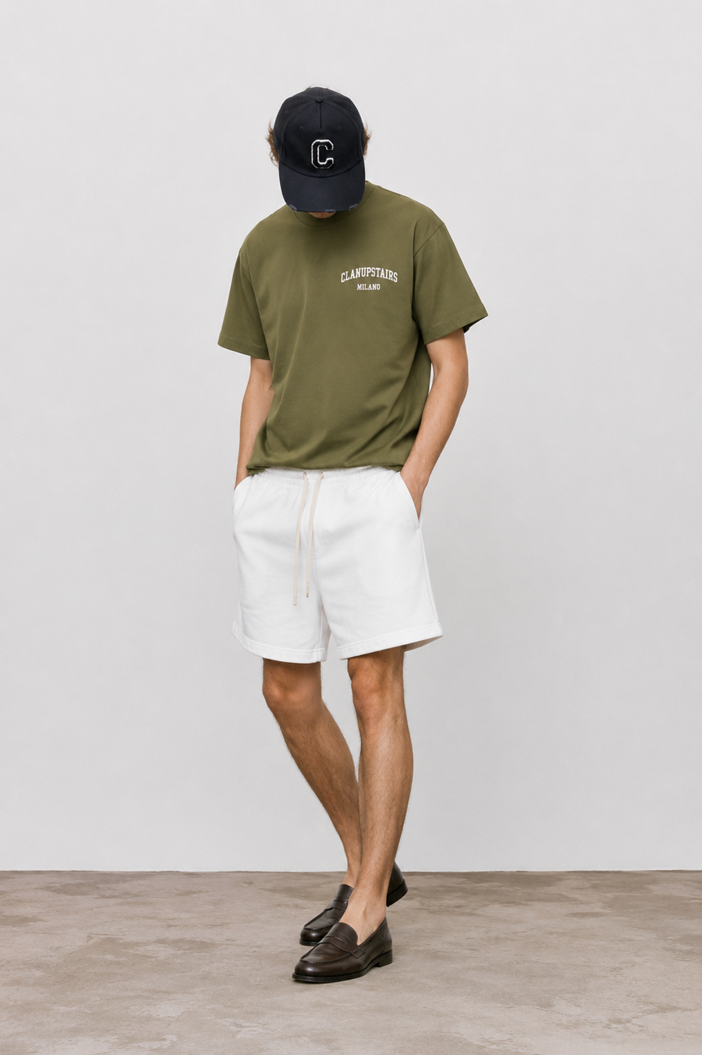 SHORT SLEEVE T-SHIRT KAKI by Clan Upstairs Private Label