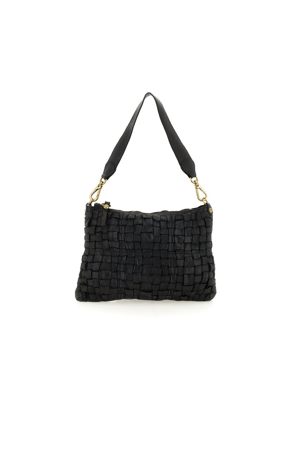 CARLA M BLACK WOVEN shoulder bag by Campomaggi